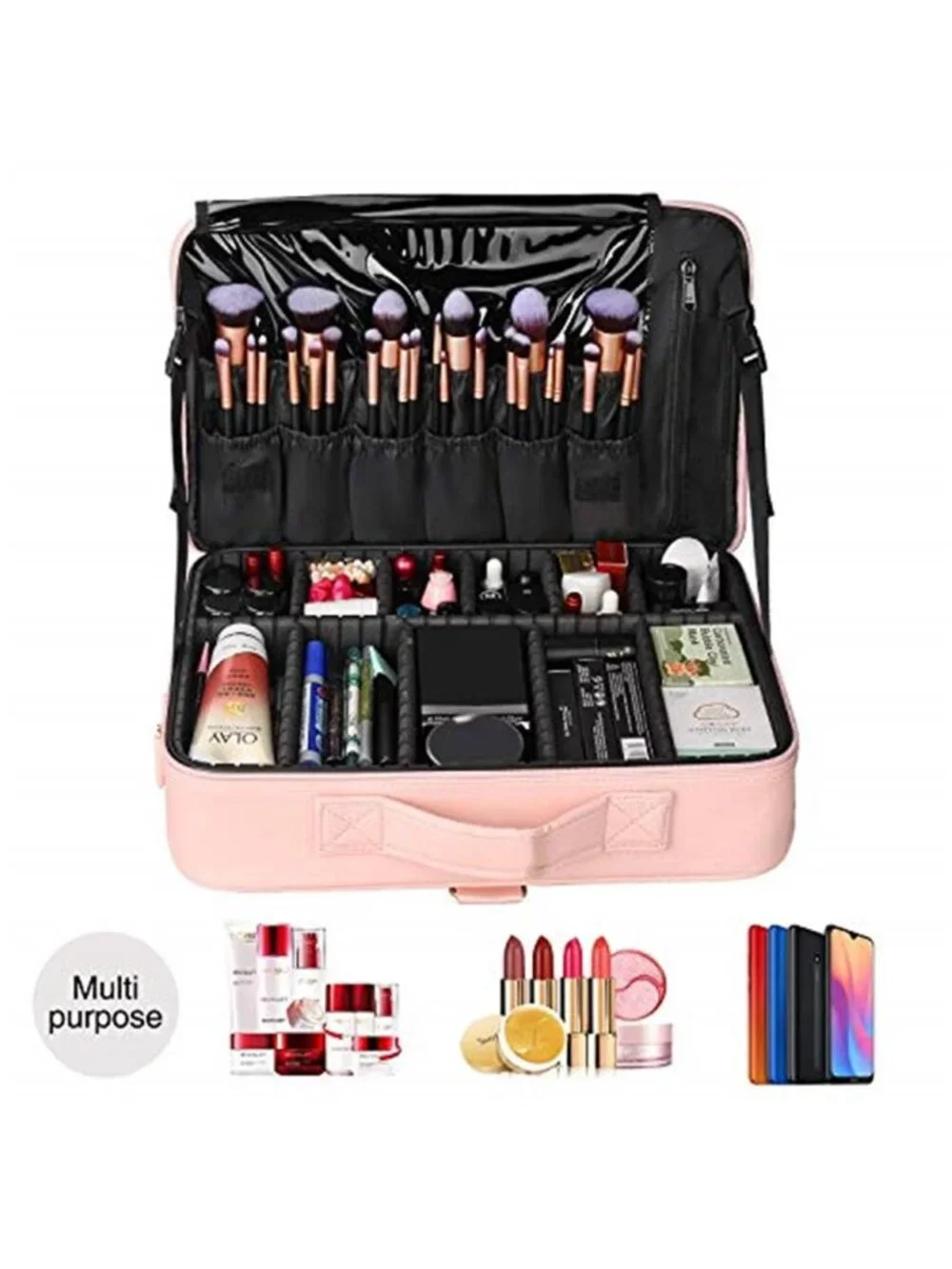 Travel Makeup Train Case Cosmetic Case Organizer Portable Artist Storage Bag